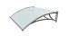 Козырьки Krovent из поликарбоната 1500х930х280 серебристый (сереб. кроншт)